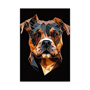 Triangle Dog 1 - Abstract polygon animal face staring T-Shirt