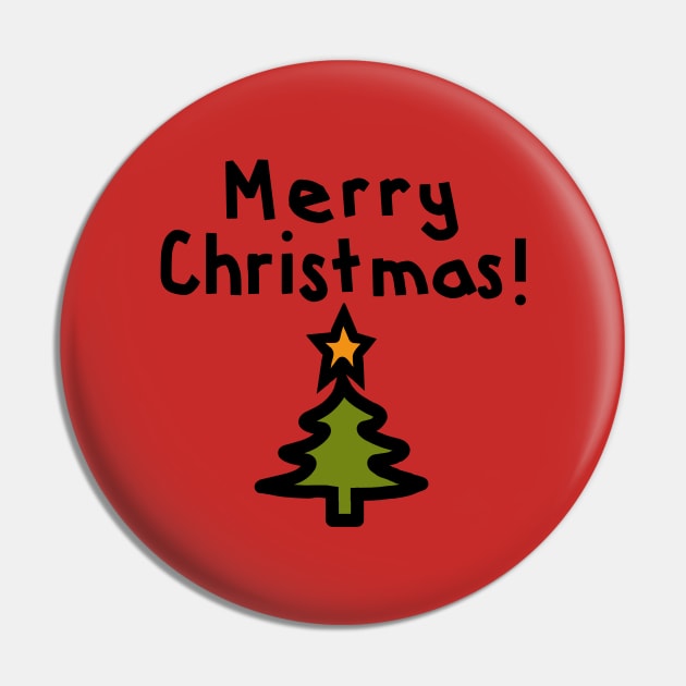 Merry Christmas Tree Pin by ellenhenryart