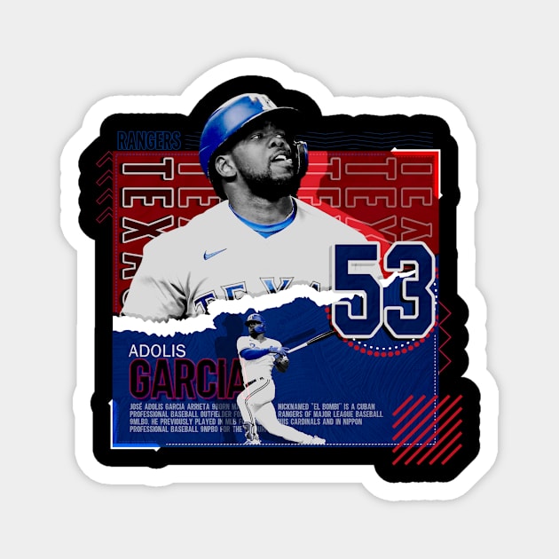 Adolis Garcia Baseball Paper Poster Rangers 2 - Adolis Garcia - Sticker