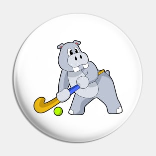 Hippo Hockey Hockey stick Pin