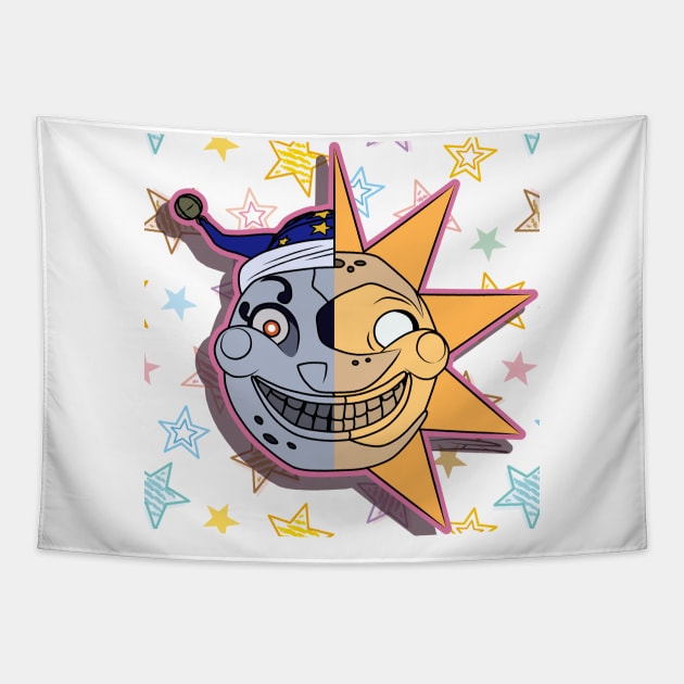 Sun and Moon Fnaf Tapestry by TJ Morningstar