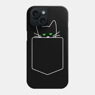 Green Eyed Cat In Pocket | One Line Drawing | One Line Art | Minimal | Minimalist Phone Case