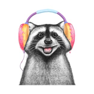  Raccoon with headphones T-Shirt