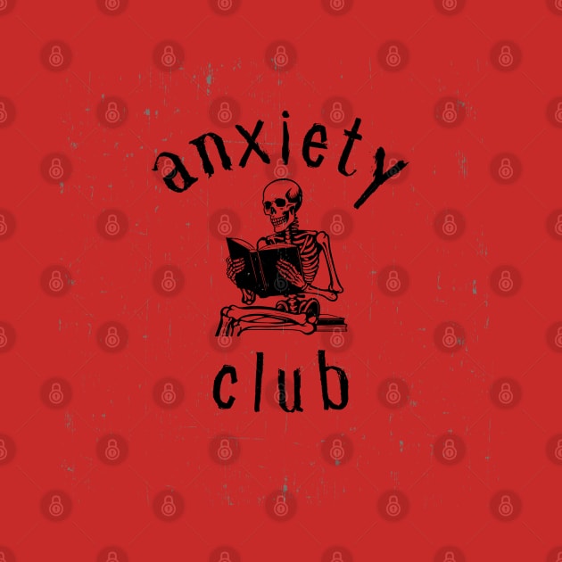 Anxiety Club Skeleton reading by FunGraphics