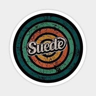 Suede // Retro Circle Crack Vintage Magnet