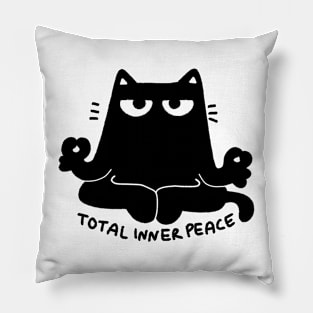 Total inner peace meditating cat Pillow