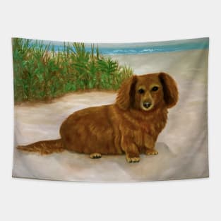 Long Haired Daschound Tapestry