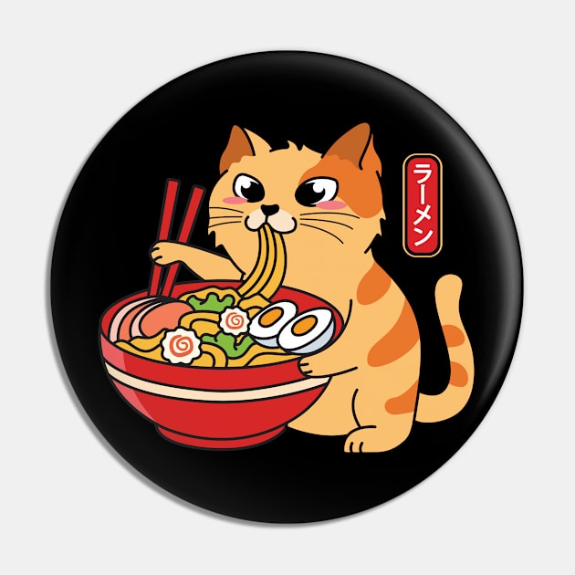 Ramen Cat Kawaii Neko Japanese Noodles Pin by nhatartist