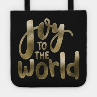 Joy to the World in Shimmering Gold Tote