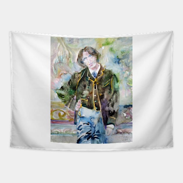 OSCAR WILDE watercolor portrait .21 Tapestry by lautir