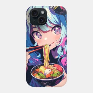 Cute Anime Girl |  Ramen Noodles | Hentaii Chibi Kawaii Design Phone Case