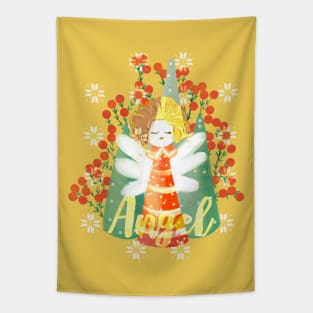 Christmas angel painting Tapestry