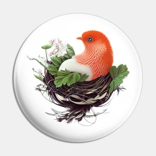 Magnificent Cuckoo in Nest Pin