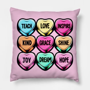 Valentine's Day Conversation Hearts Teacher Appreciation Pillow