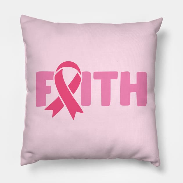 Faith - hope cure Pillow by Peach Lily Rainbow
