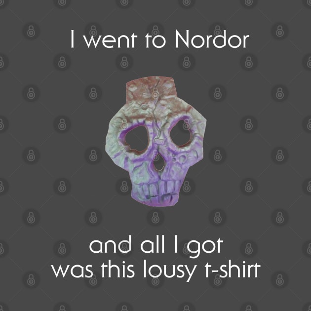 Nordor Face Lousy T-shirt White Text by Toy Culprits