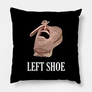 Left Pink Shoe with Mouth Open Meme Pillow