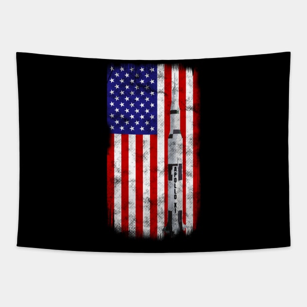 50th Anniversary Moon Landing Apollo 11 US Flag T-Shirt Tapestry by Dr_Squirrel