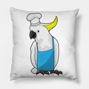 Parrot as Chef with Cooking hat Pillow