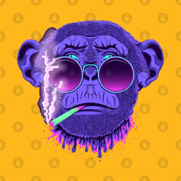 Monkey smoking cigarettes by stark.shop