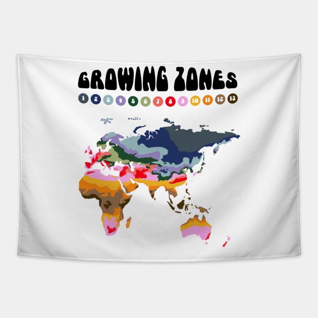 Growing Zones Europe, Asia, Africa & Australia Tapestry by Chiro Loco