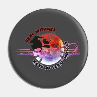 Real Witches Cat Club Pin