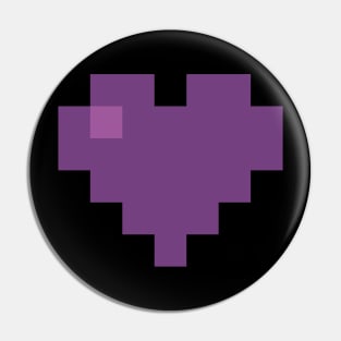 Simple Violet Pixel Heart Pin