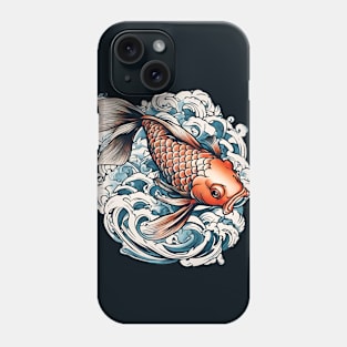 Ocean Waves Vintage Japanese Tattoo Art Koi Fish Phone Case