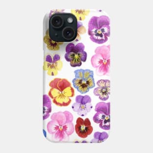 Watercolor Pansies Pattern Phone Case