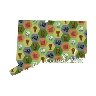 Connecticut State Map Board Games T-Shirt