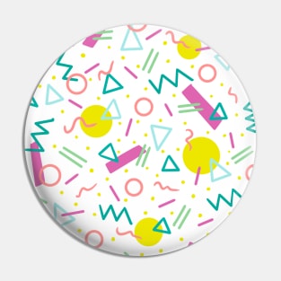 80s Retro Style Memphis Pattern Overlaid on top of a White Background Pin