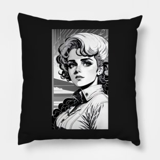 Captivating Portrait of a Beautiful Woman" Pillow