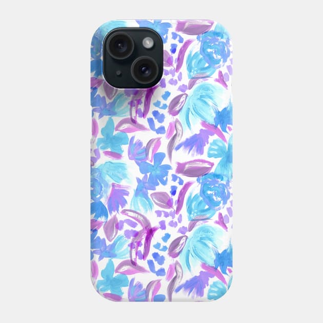 Oil Painted Blue Flowers Phone Case by Carolina Díaz