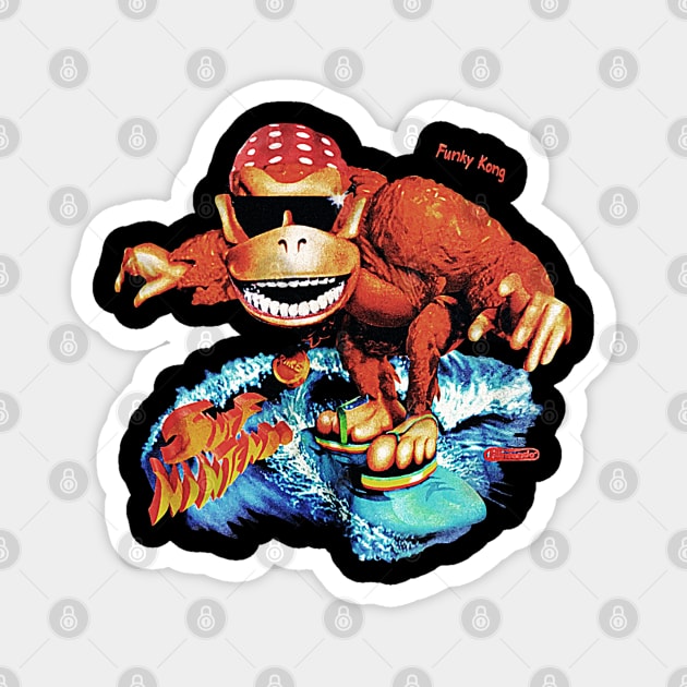 Funky Kong - Surf Video Game Magnet by nicklower