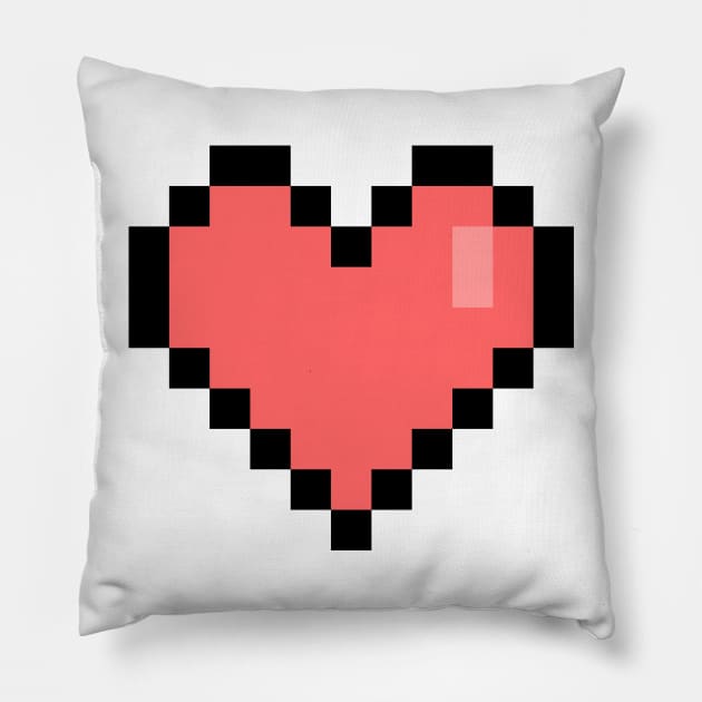 Pixel Heart Pillow by timbo