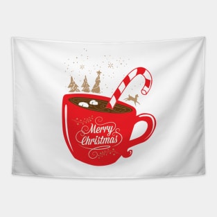 Merry Christmas in a cup Tapestry