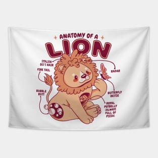 Anatomy Of A Lion Funny Cute Lion Design Tapestry