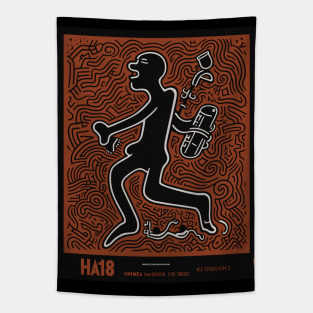 drunk man movie poster design - premium design 1/10 Tapestry