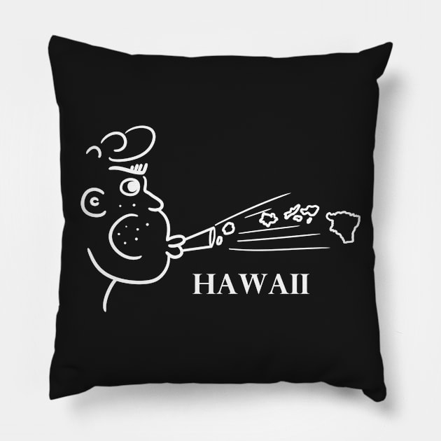 A funny map of Hawaii Pillow by percivalrussell