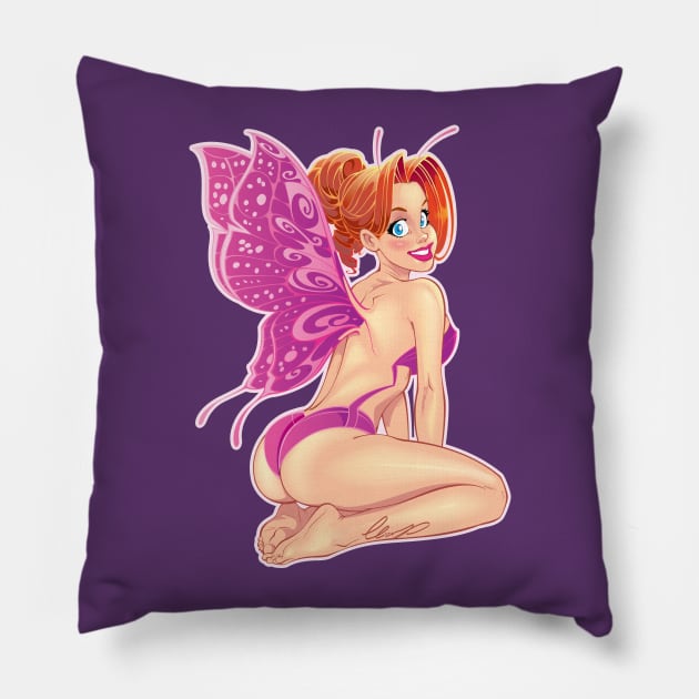 Pink Fairy Pillow by Eliaschatzoudis