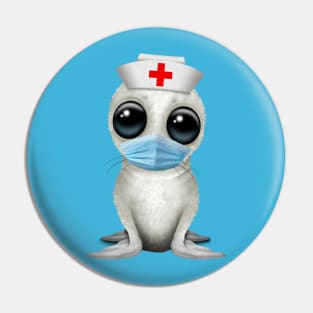 Cute Baby Harp Seal Nurse Pin