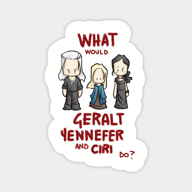 WW Geralt, Yennefer and Ciri do? Magnet by ArryDesign