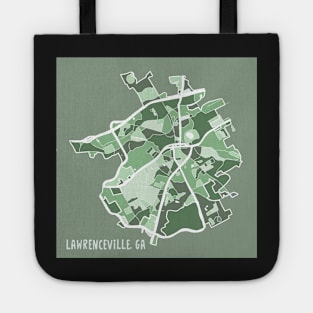 Lawrenceville, GA Map in Gray Greens Tote