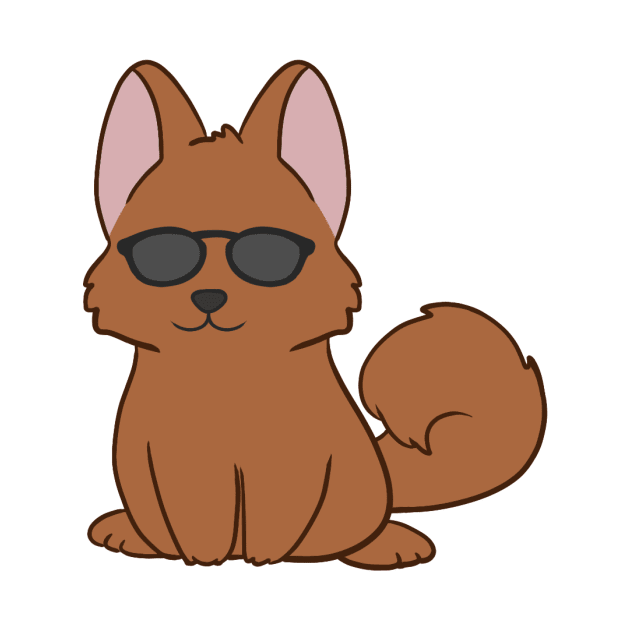 Brown dog wearing sunglasses by BiscuitSnack