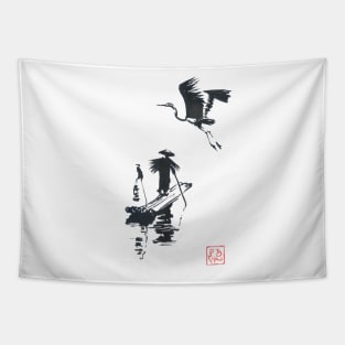 fisherman stork Tapestry