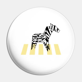 Abstract Minimalist Zebra Crossing Pin