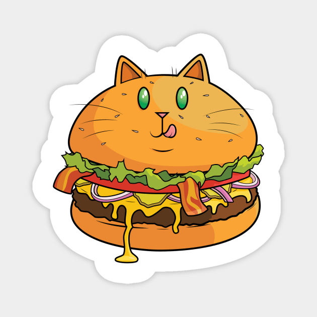 Hamburger Cat Magnet by smoorestudios