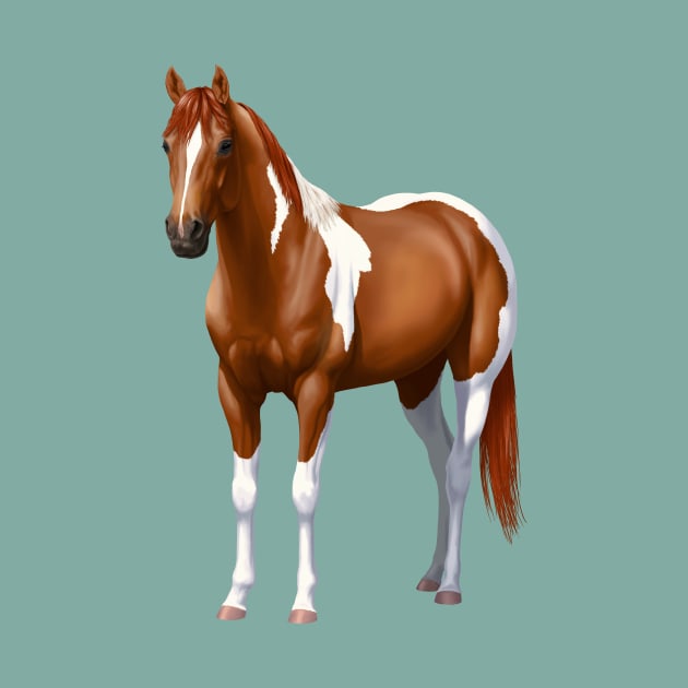 Beautiful Chestnut Pinto Sorrel Paint Quarter Horse Stallion by csforest