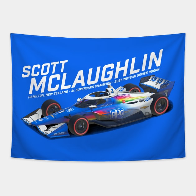 Scott McLaughlin 2021 (white) Tapestry by Sway Bar Designs