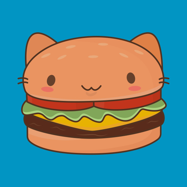  Kawaii Cat Burger T Shirt Cat Burger T Shirt TeePublic